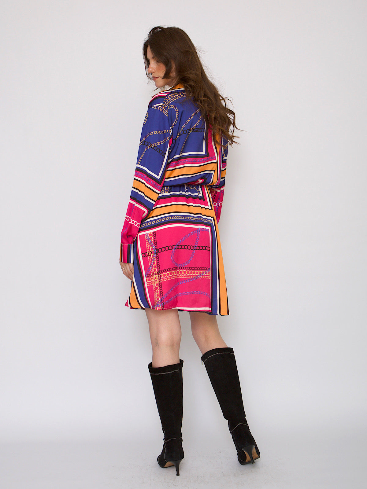 Colourful party scarf dress shirt collar