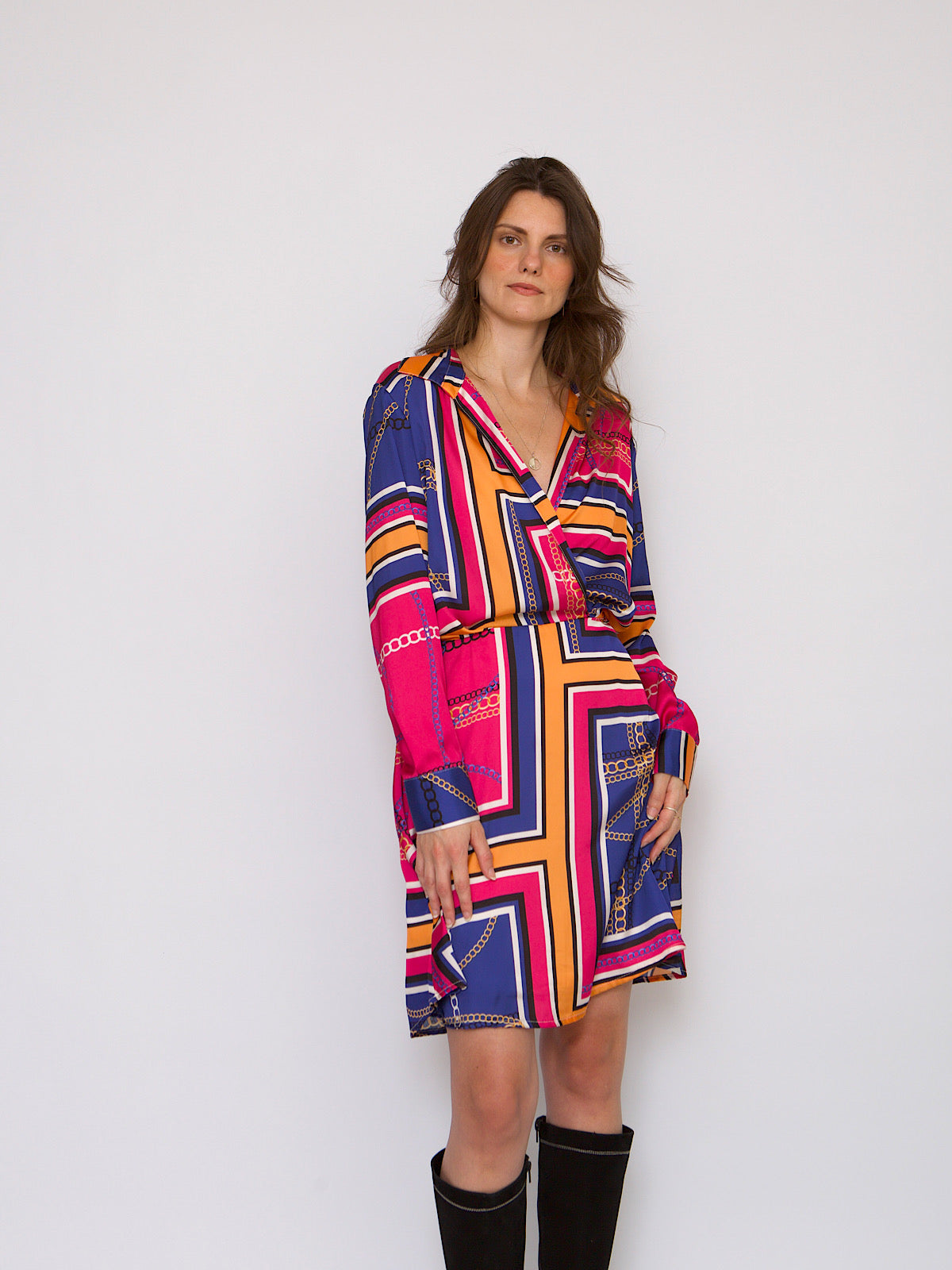 Colourful party scarf dress shirt collar