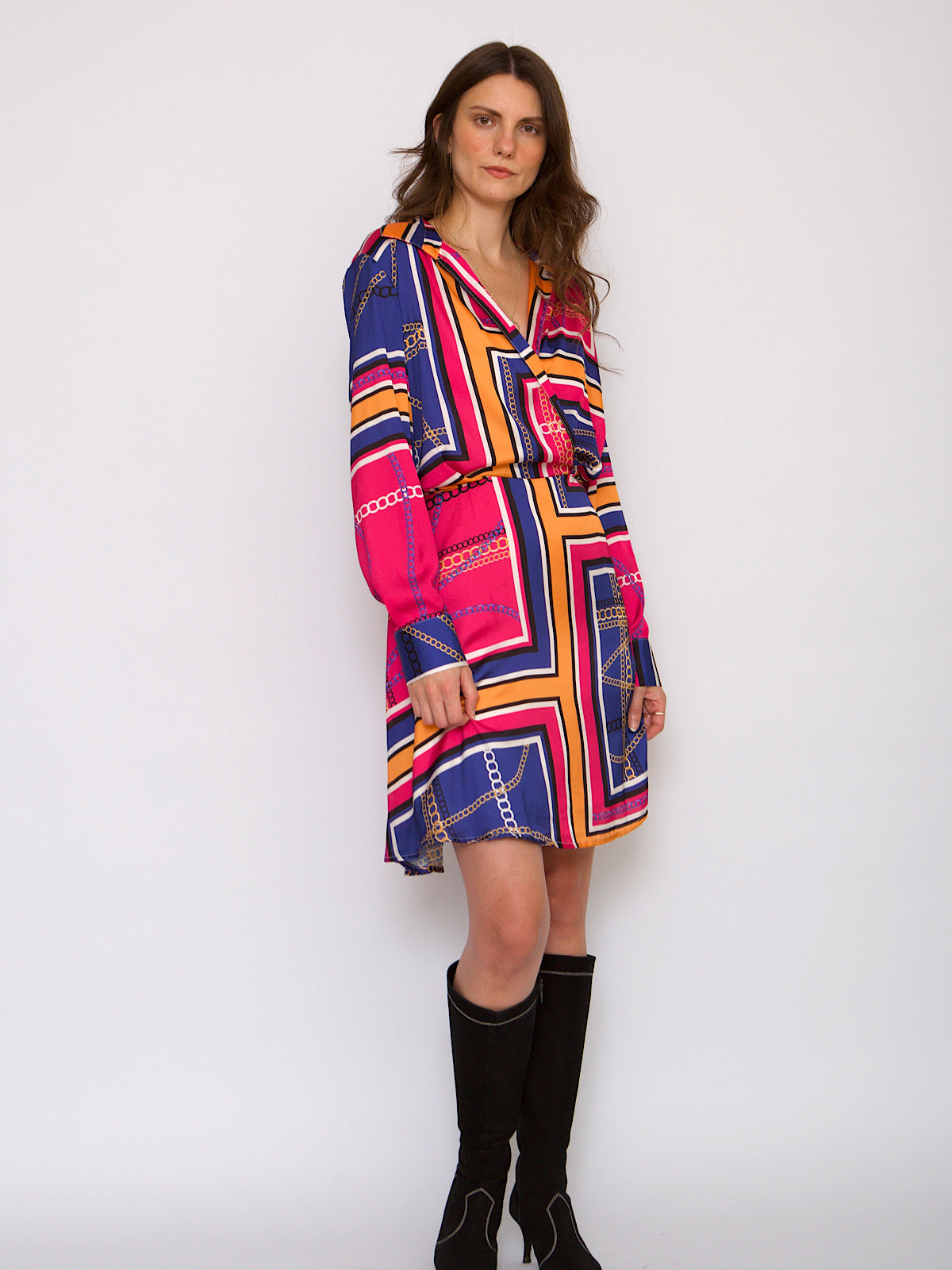 Colourful party scarf dress shirt collar