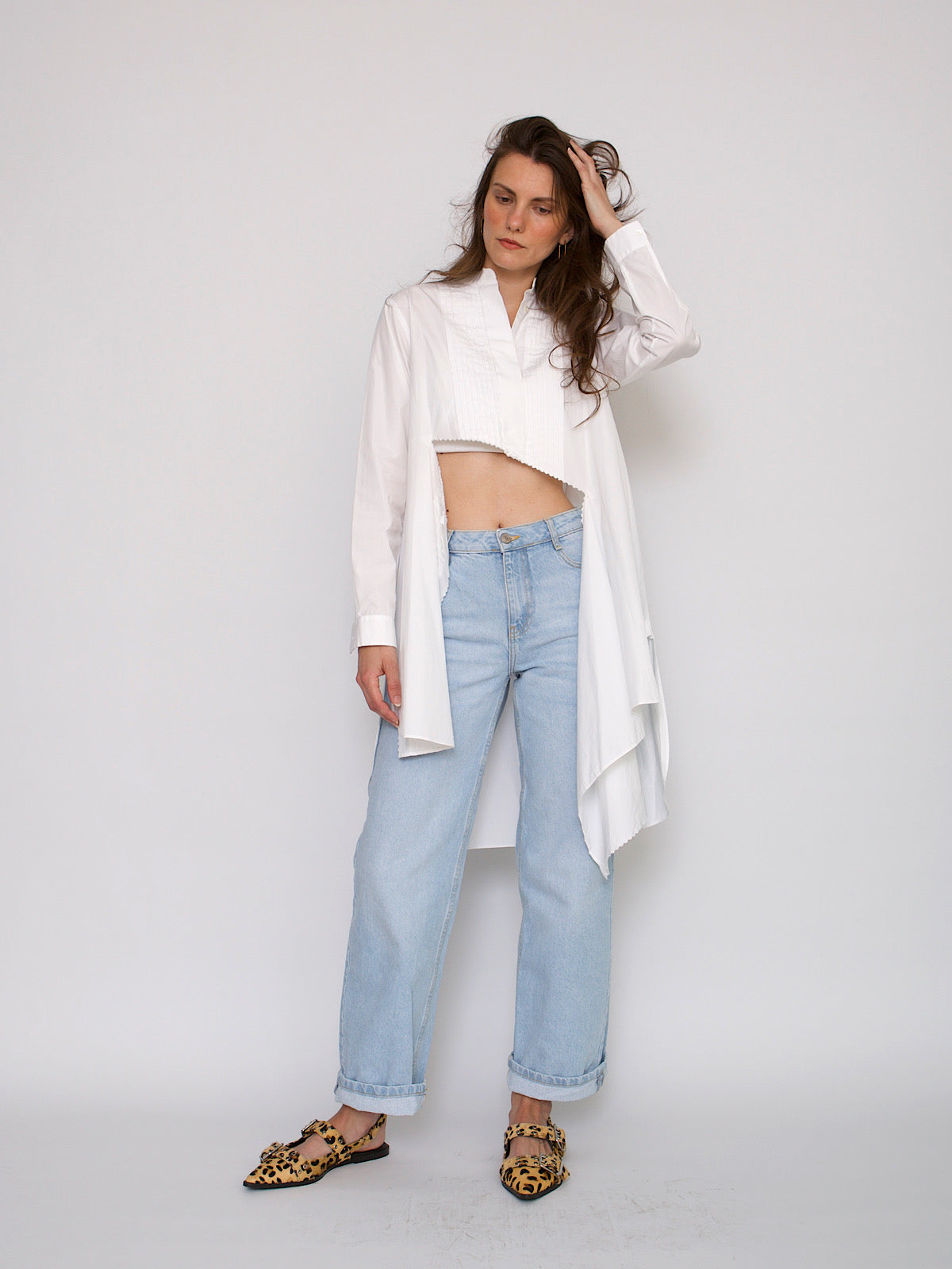 Unstructured white cotton shirt by Viktor & Rolf