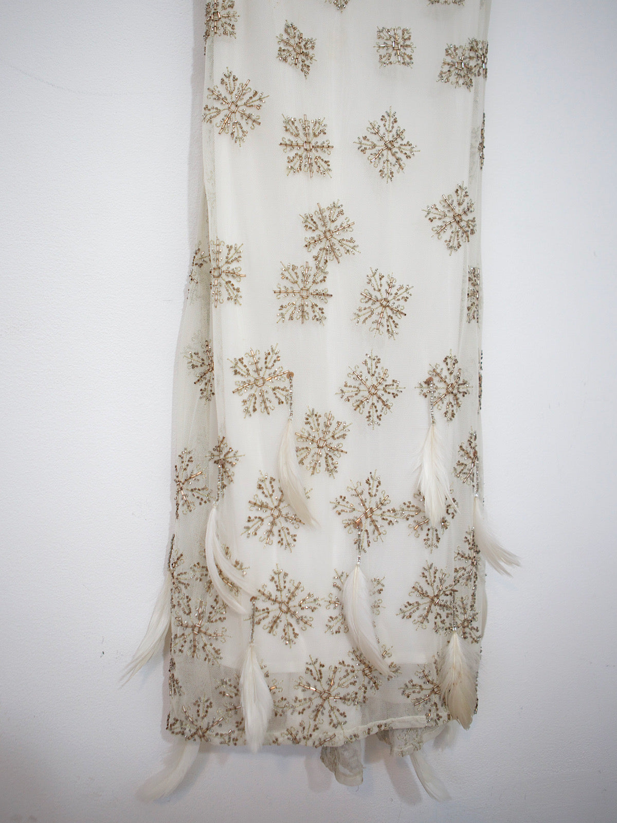 Vintage Karen Millen winter party dress beaded snow flakes