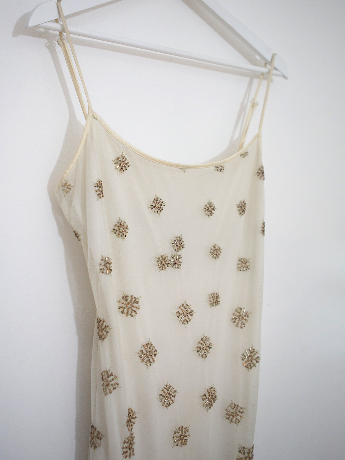 Vintage Karen Millen winter party dress beaded snow flakes