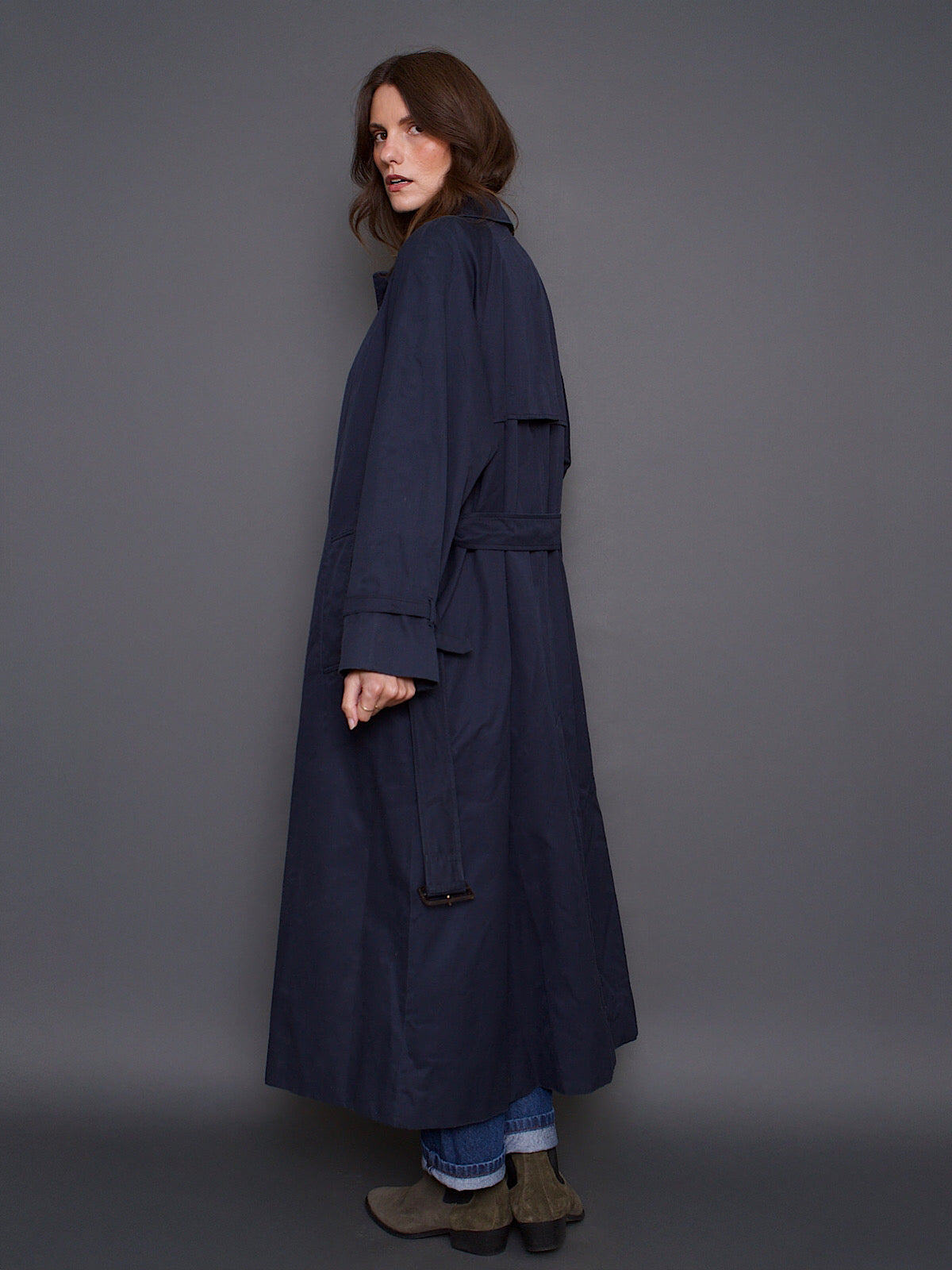 VINTAGE AQUASCUTUM NAVY TRENCH