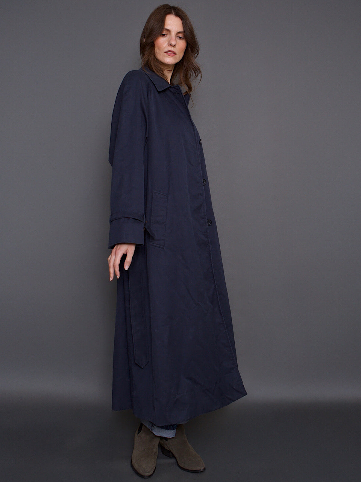 VINTAGE AQUASCUTUM NAVY TRENCH