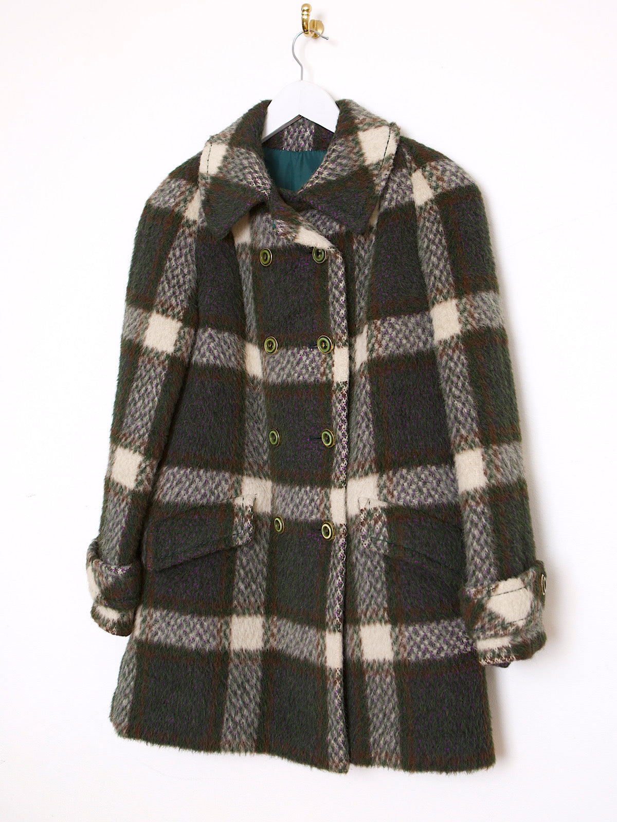 60S VINTAGE LAMA & MOHAIR WOOL COAT DOUBLE BREASTED