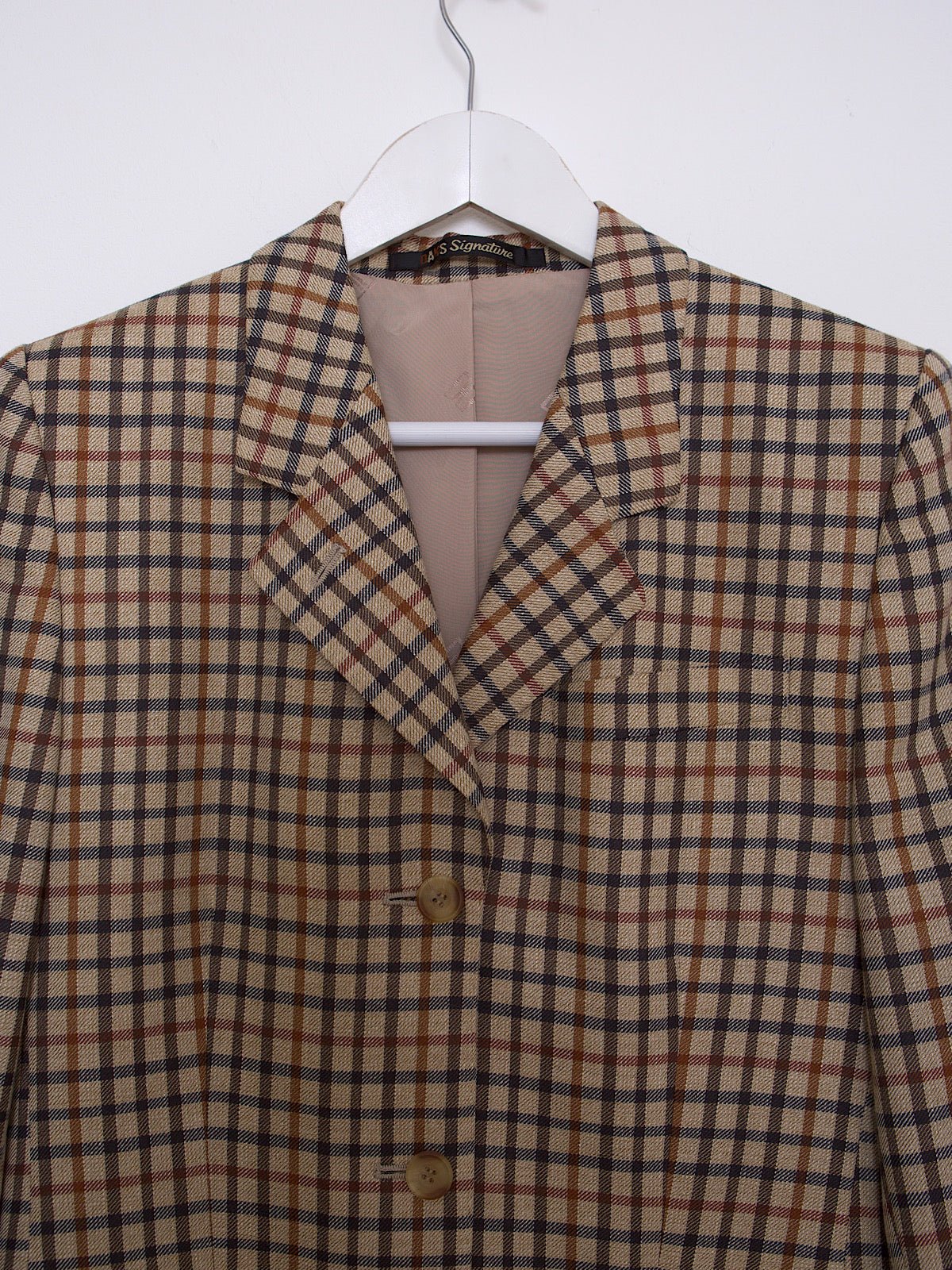 LUXURY BRITISH DAKS BLAZER CLASSIC TARTAN WOOL & SILK