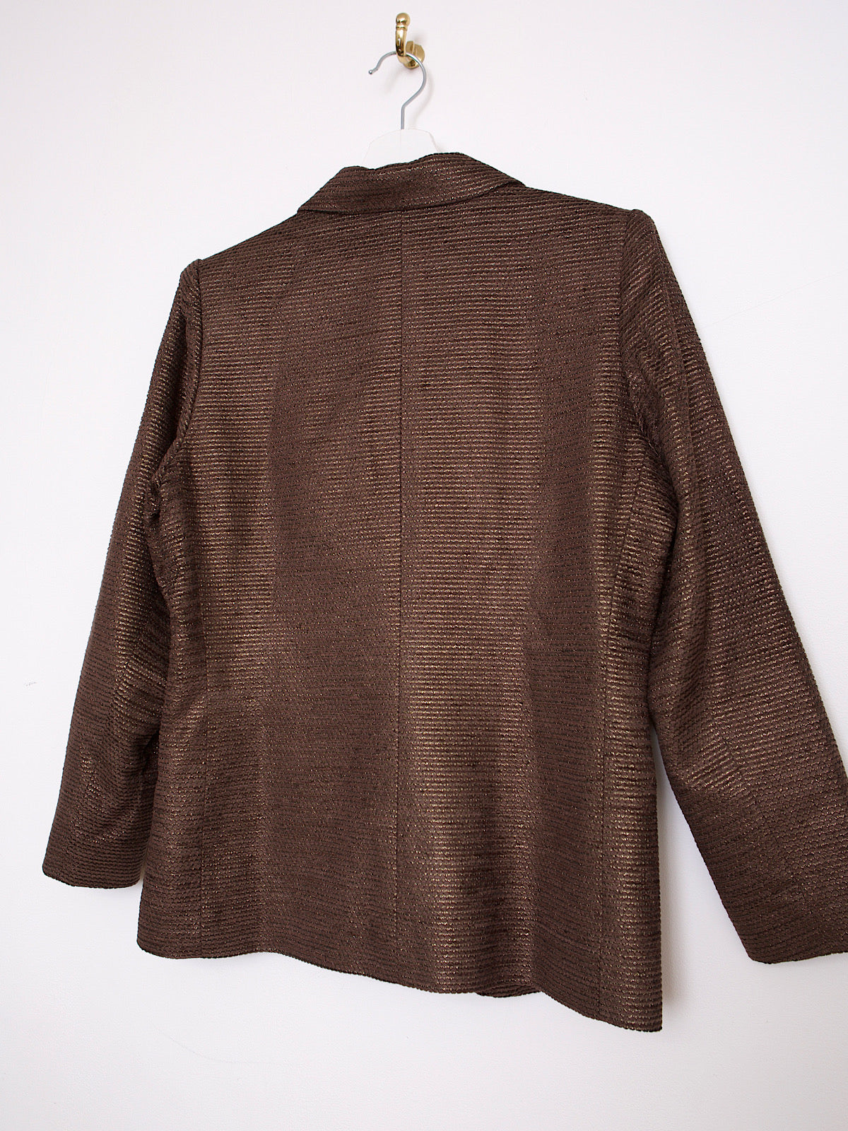 90S VINTAGE YVES SAINT LAURENT BROWN VELVET WITH GOLD BLAZER