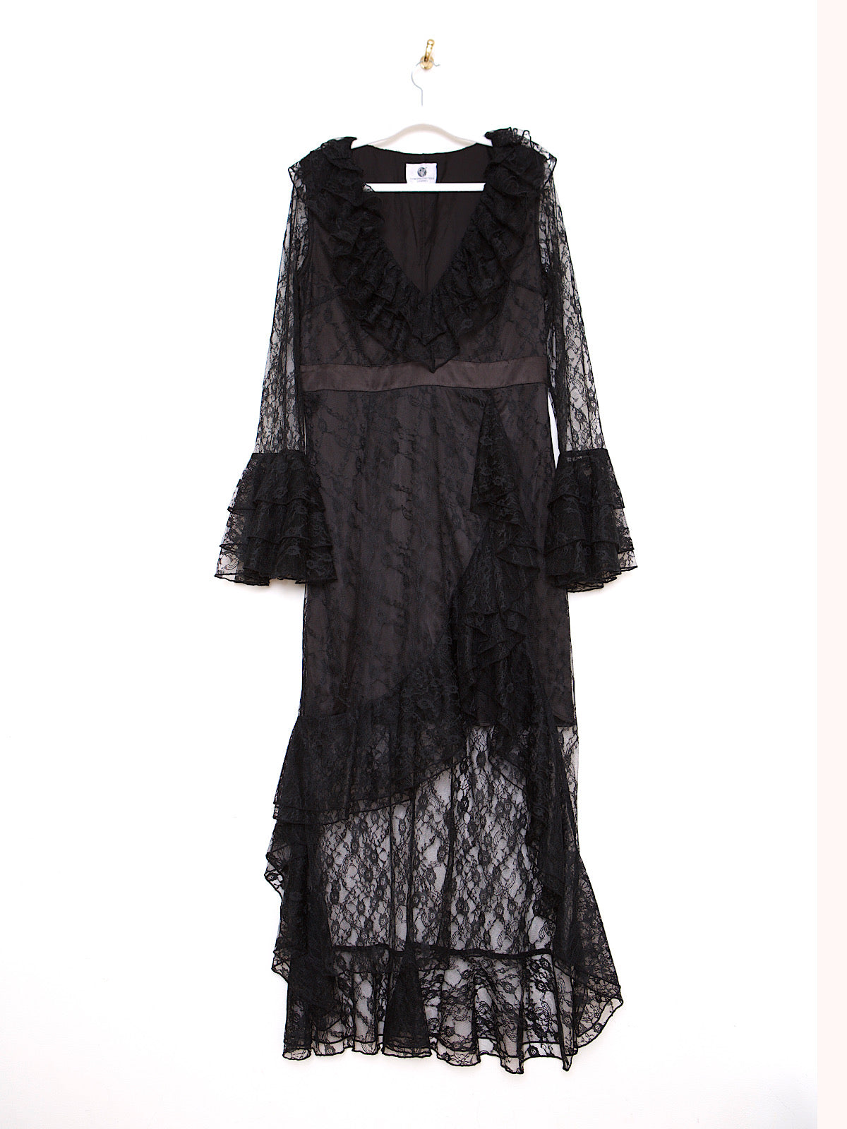 BLACK LACE EVENING  MAXI DRESS