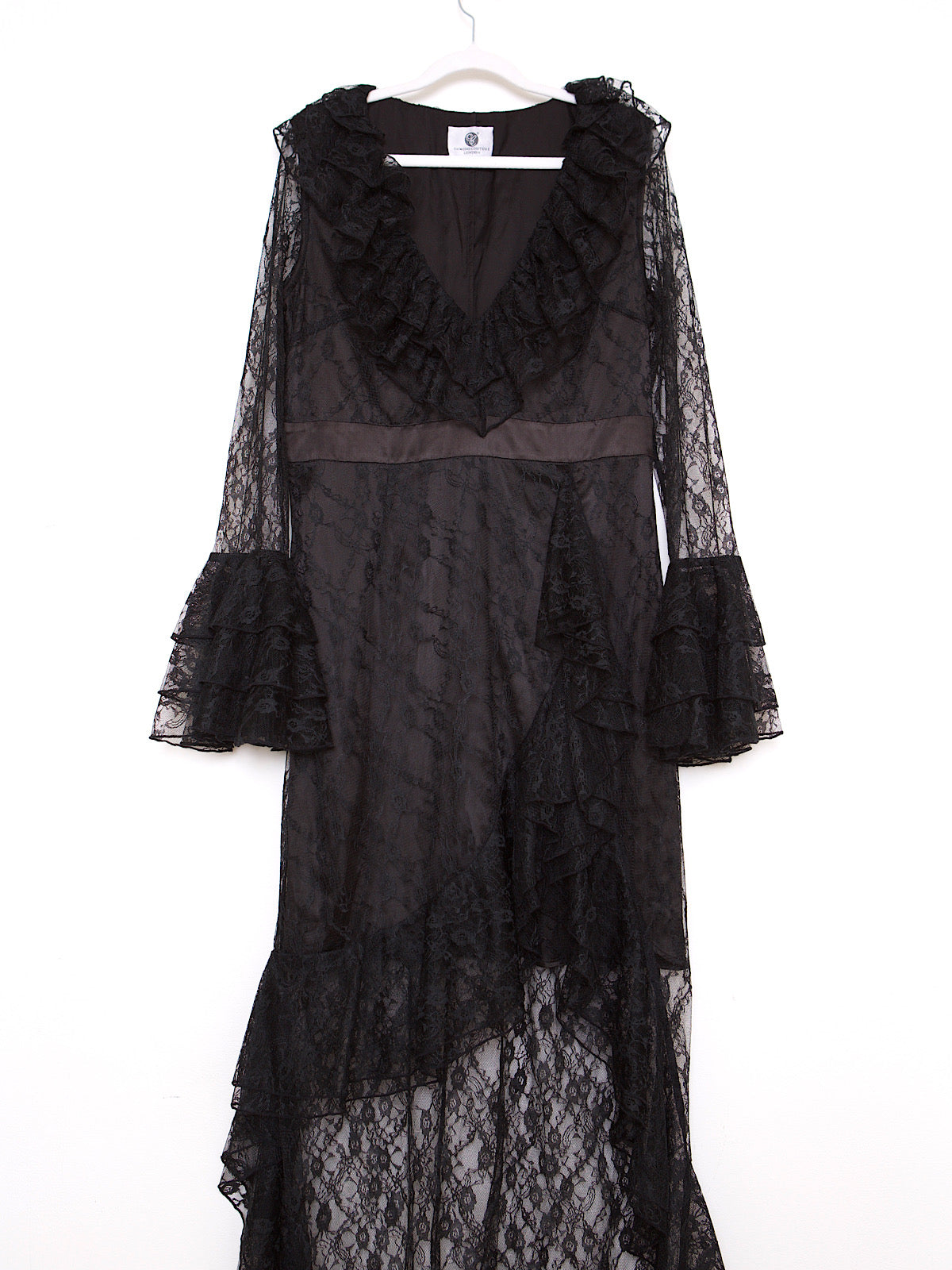 BLACK LACE EVENING  MAXI DRESS