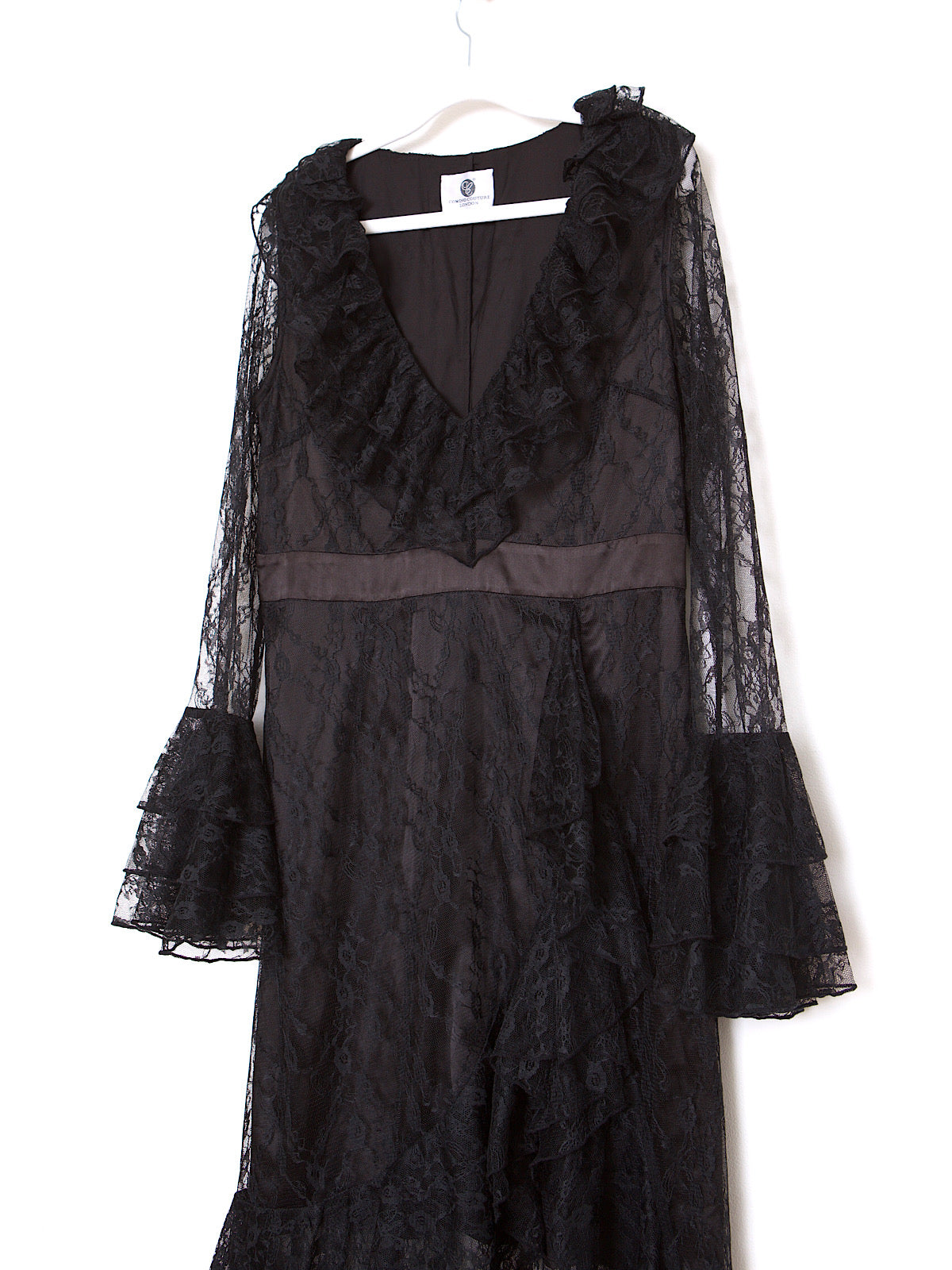 BLACK LACE EVENING  MAXI DRESS