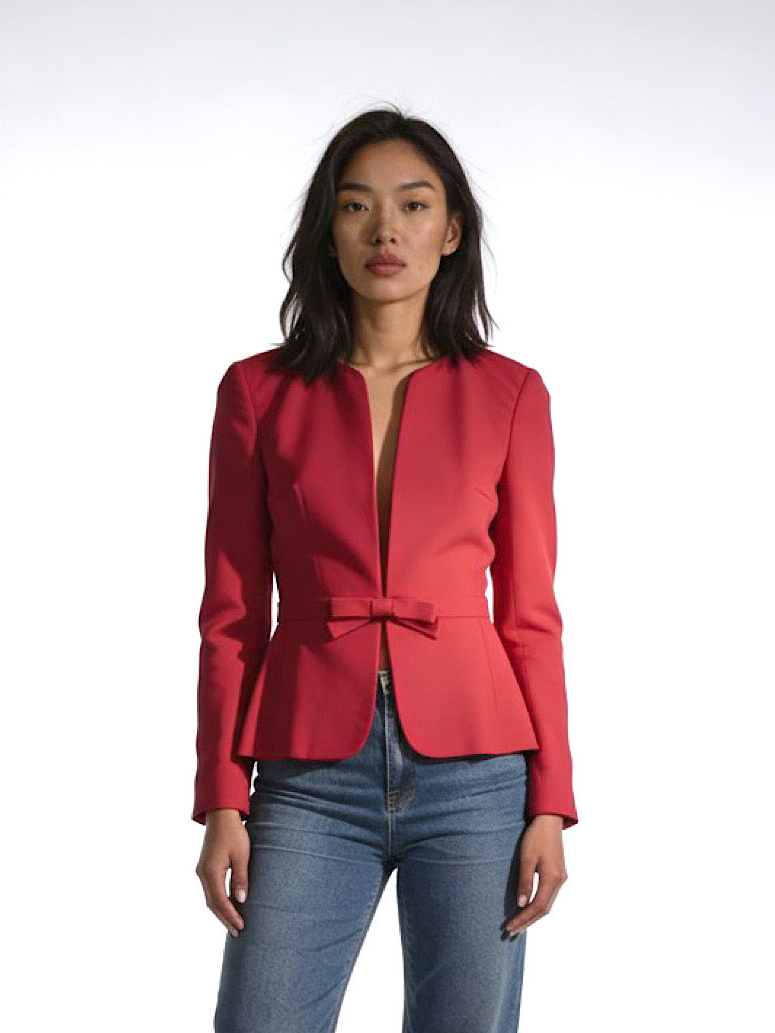 LOUIS FERAUD PINK BLAZER WITH FRONT BOW