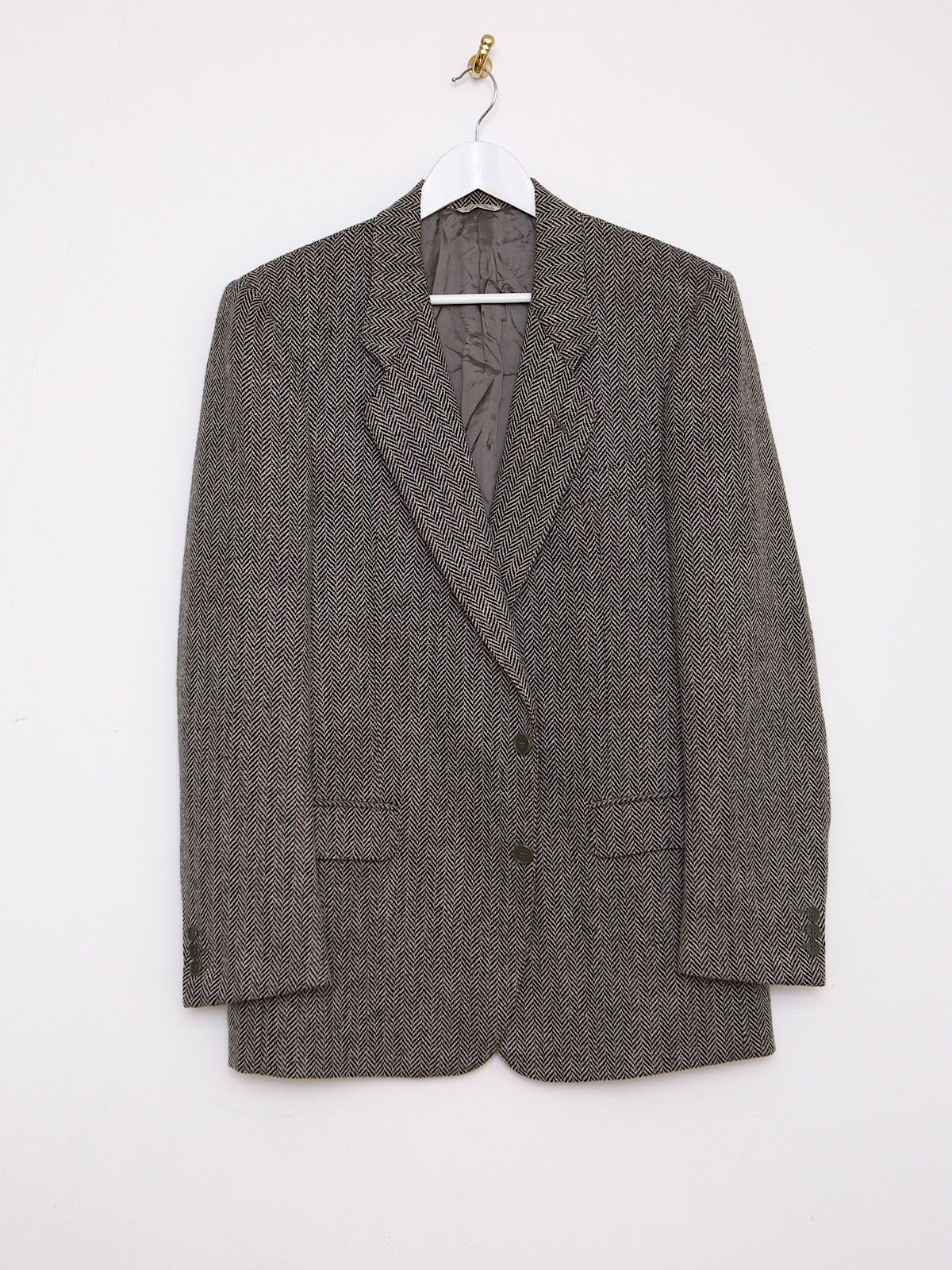 PURE VIRGIN WOOL HERRINGBONE BLAZER JACKET