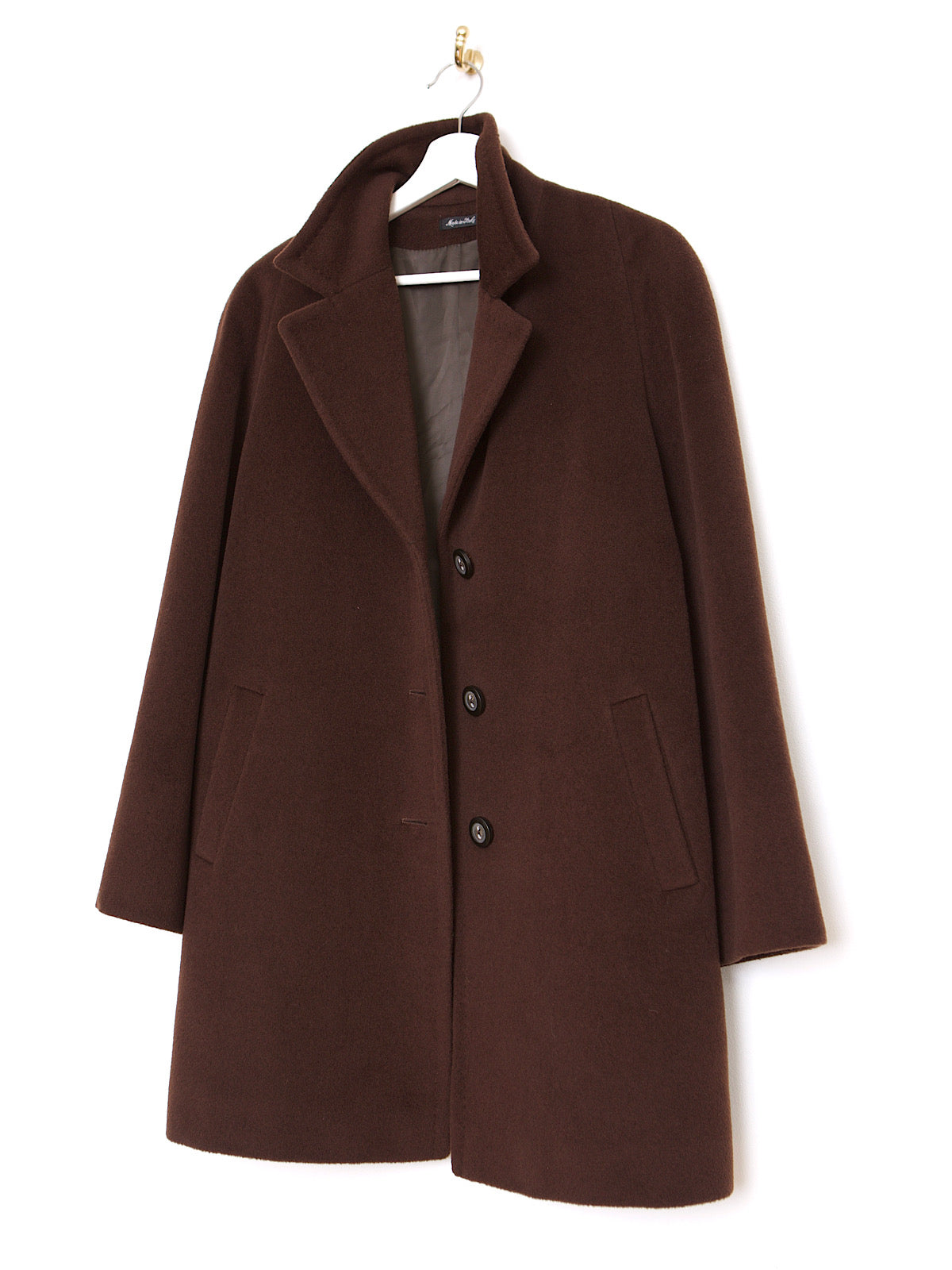 PURE WOOL VINTAGE COAT MID LENGTH SINGLE BREASTED