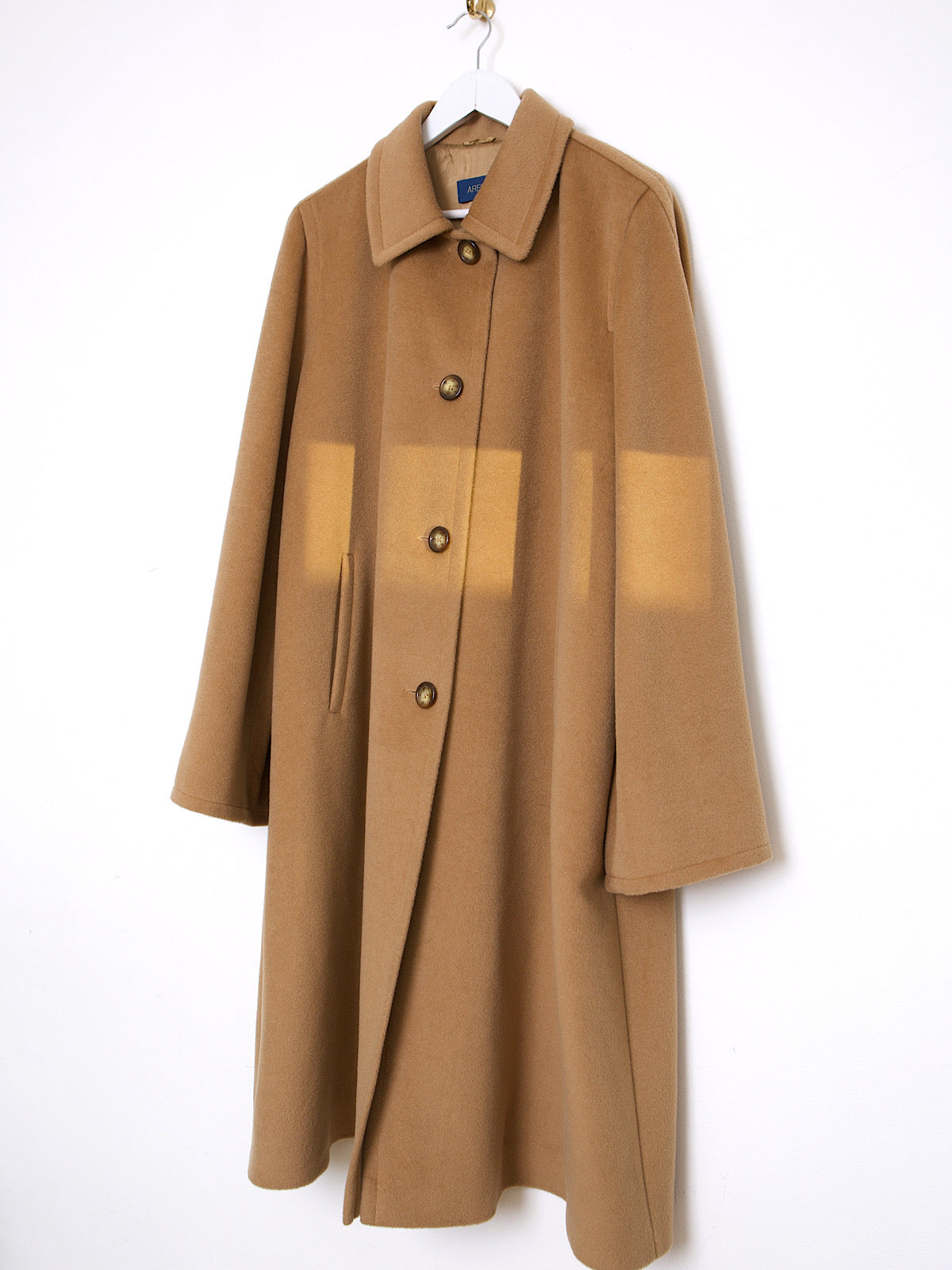 VINTAGE LAMB WOOL CAMEL COAT SINGLE BREASTED