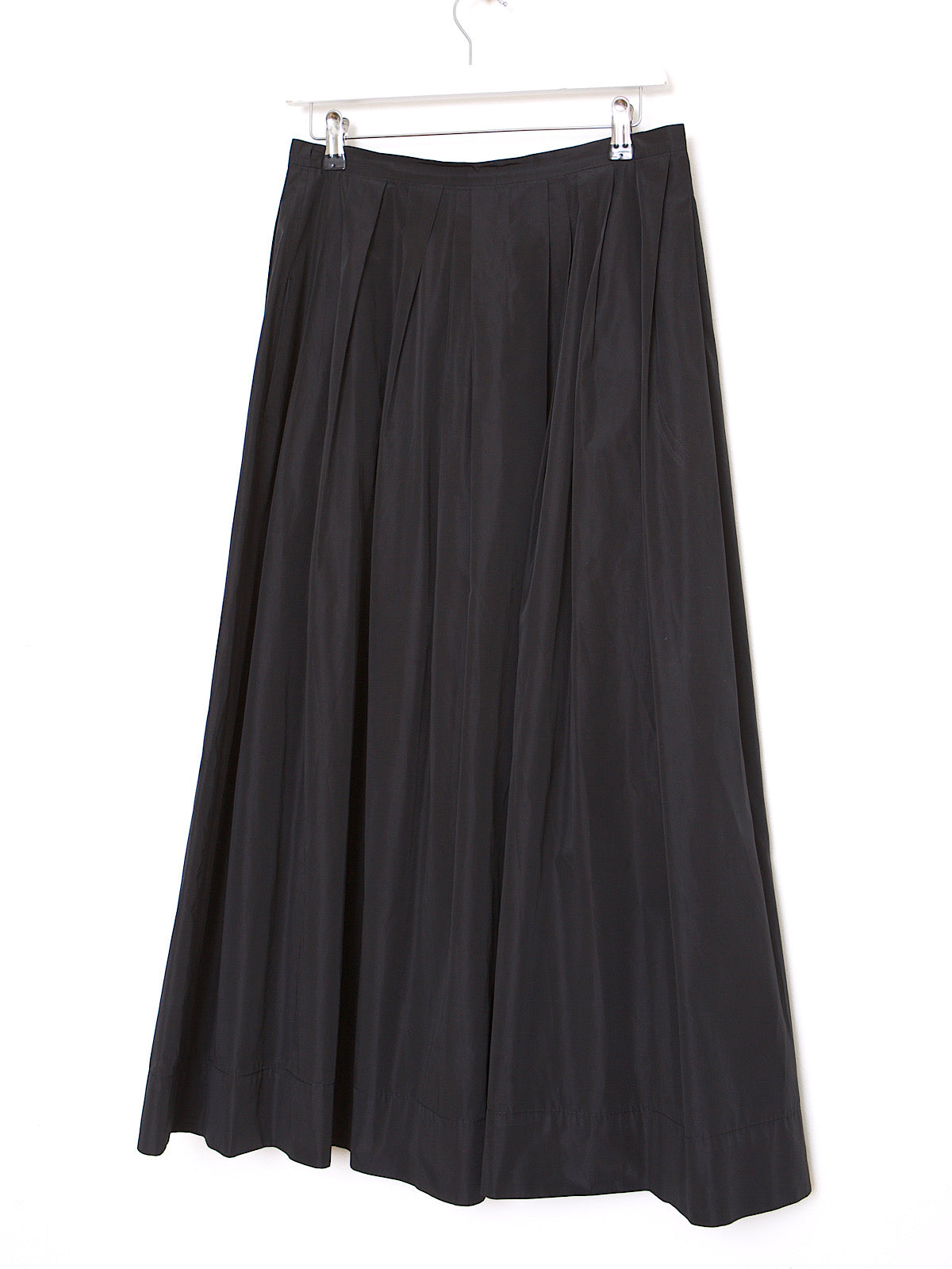 90S VINTAGE BLACK PLEATED MIDI SKIRT BY MAXMARA