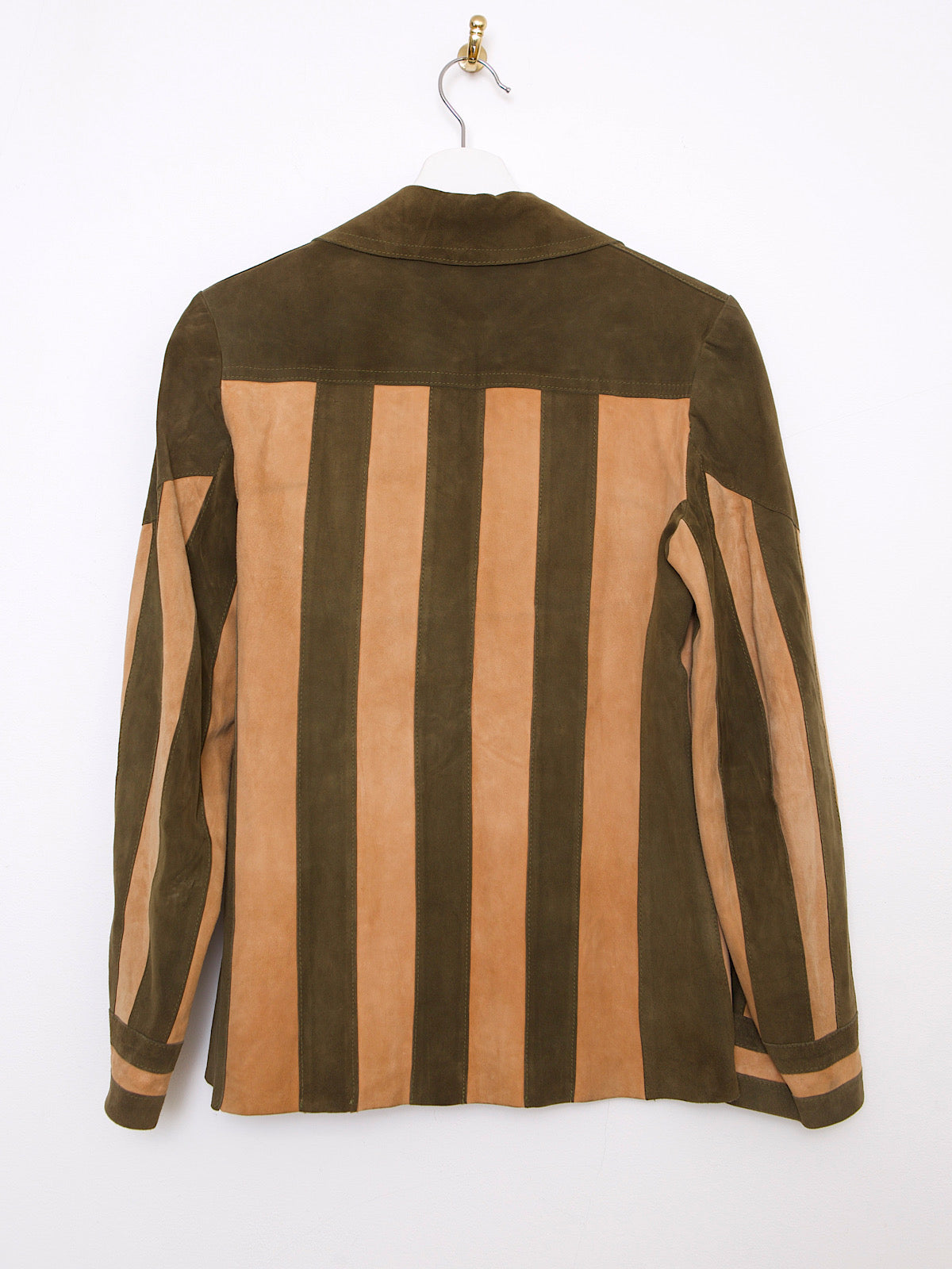 VINTAGE LOUIS FERAUD LEATHER SUEDE JACKET STRIPPED