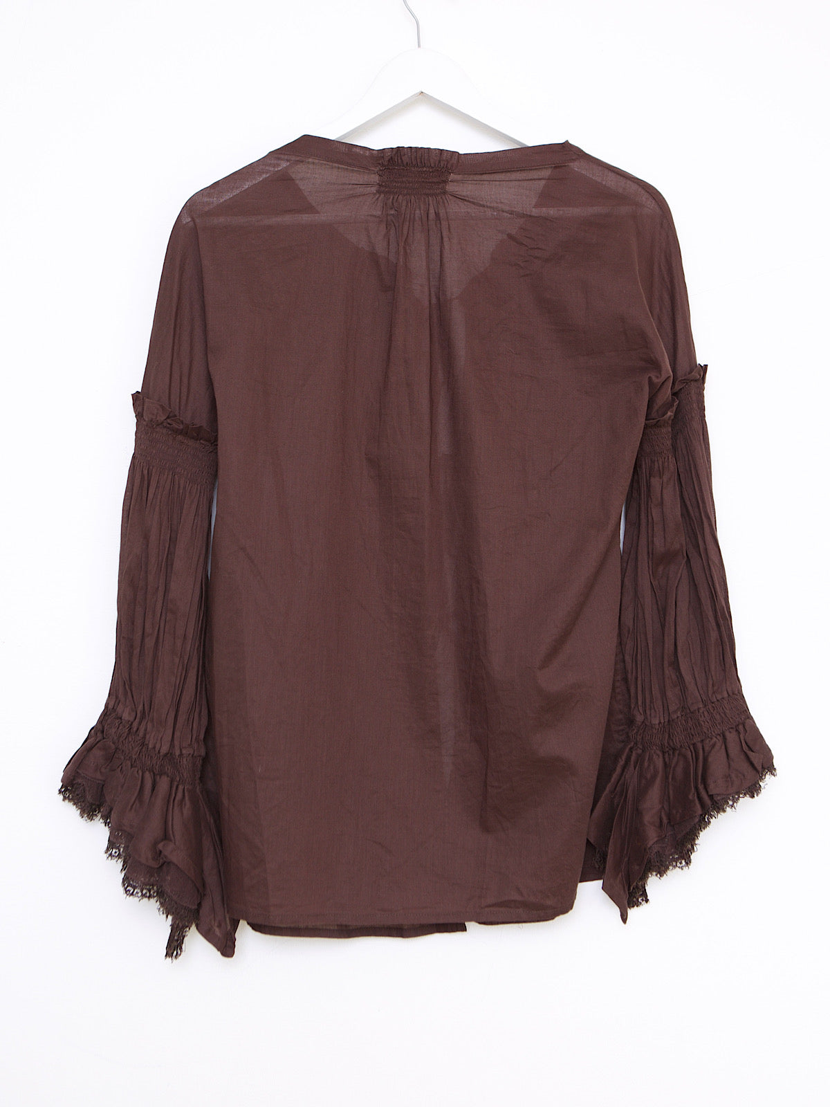 Y2K BROWN COTTON BLOUSE BY ROBERTO CAVALLI