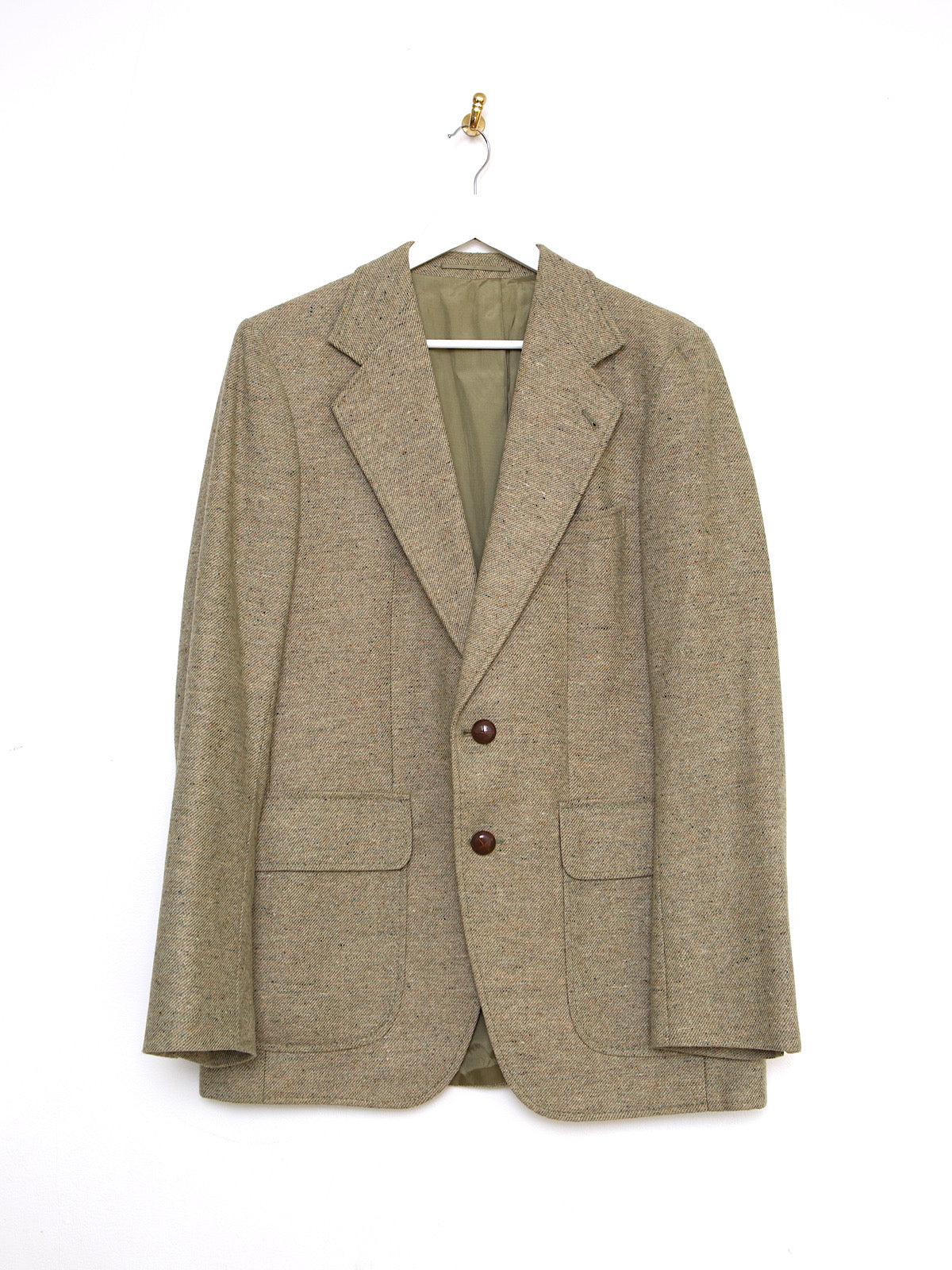 VINTAGE LIGHT GREEN WOOL BLAZER  LARGE FRONT POCKETS