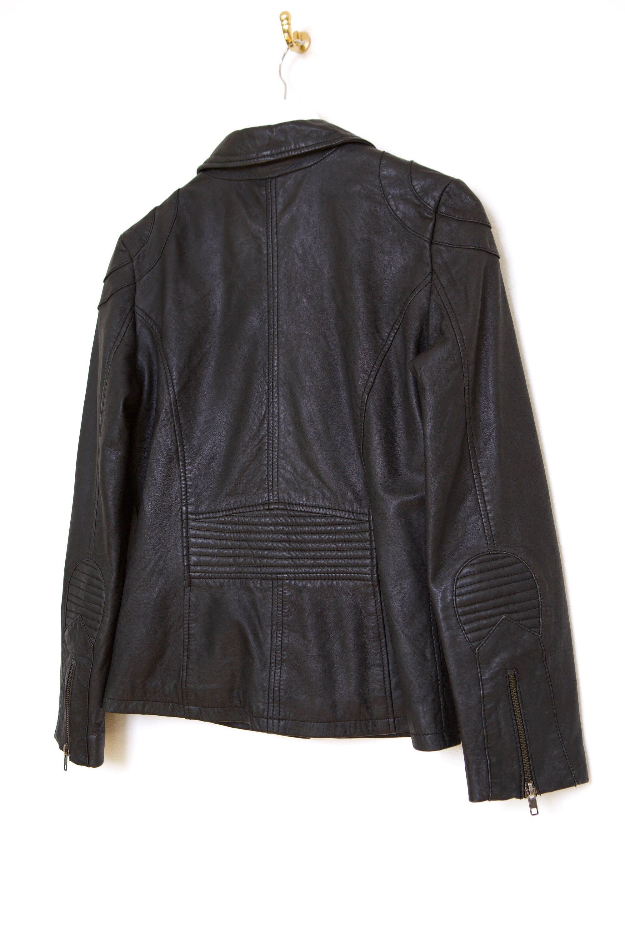 VINTAGE BLACK LEATHER FITTED LEATHER JACKET