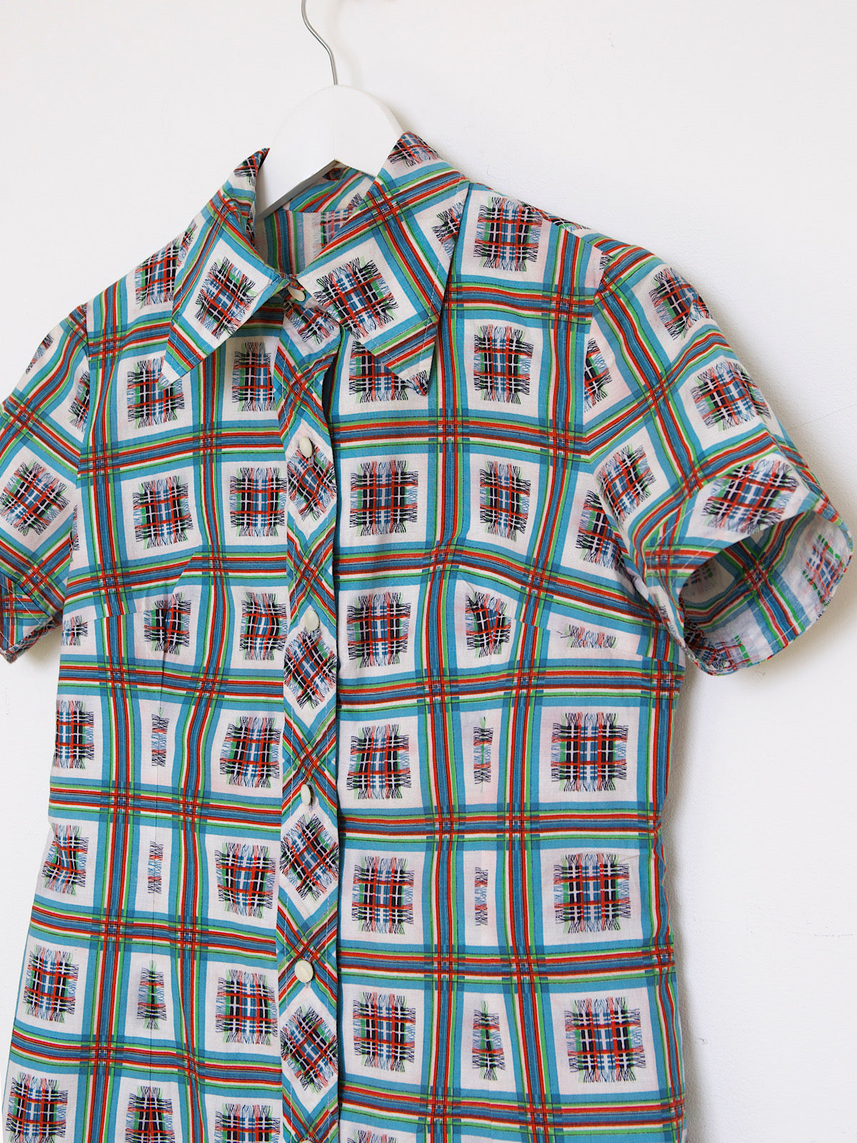 60S VINTAGE COTTON PRINTED SUMMER SHIRT SHORT SLEEVES
